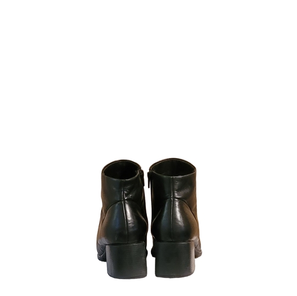 Women Vintage Leather Black Chunky Heel Ankle Boots By Croft and Barrow Size 10M - Picture 4 of 9